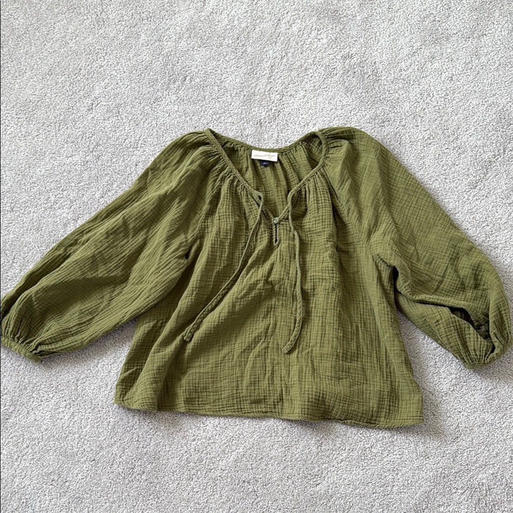Olive Green Women's Top 100% cotton